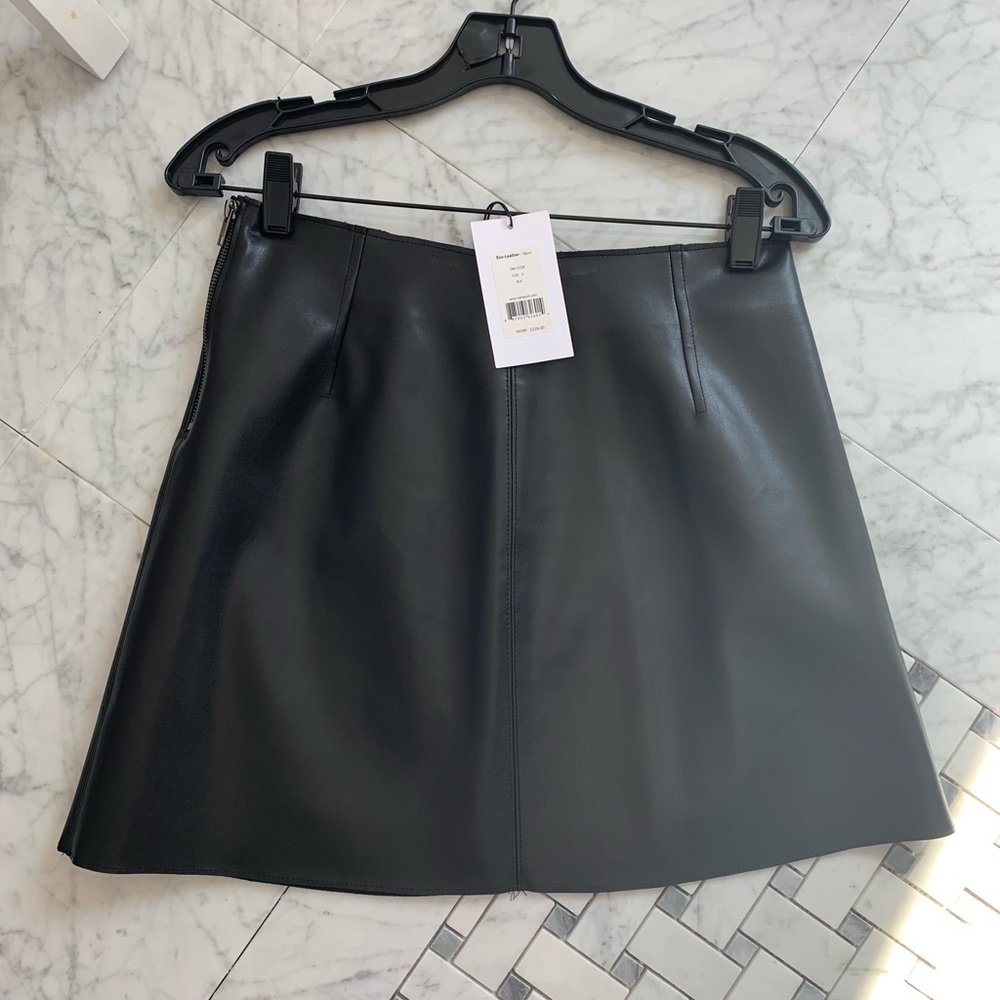 Bailey 44 Black Leather Skirt